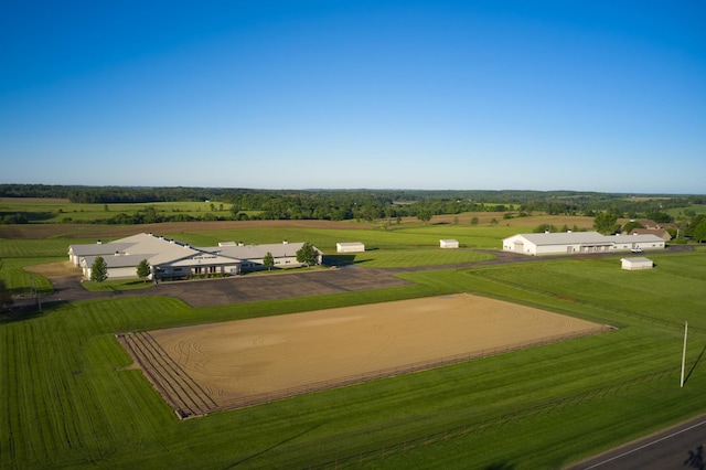 bird's eye view with a rural view