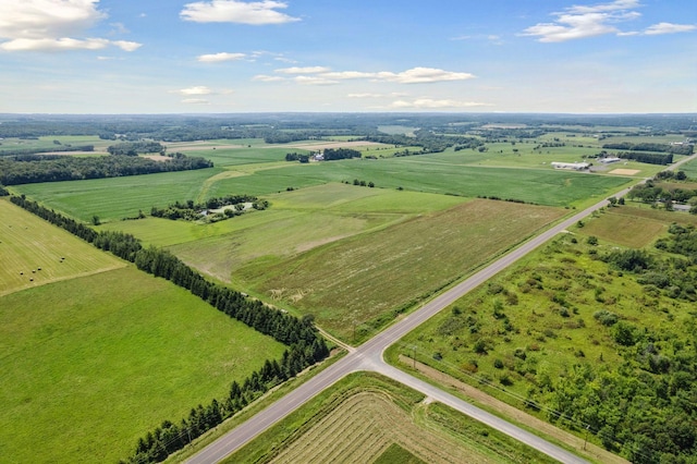 bird's eye view with a rural view