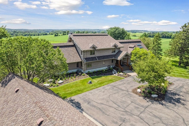 bird's eye view with a rural view