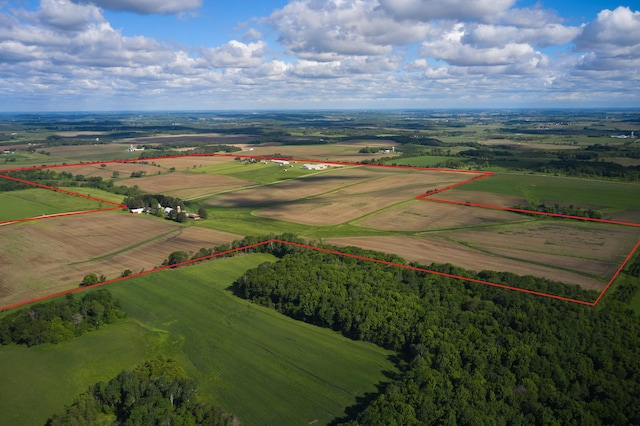 aerial view with a rural view