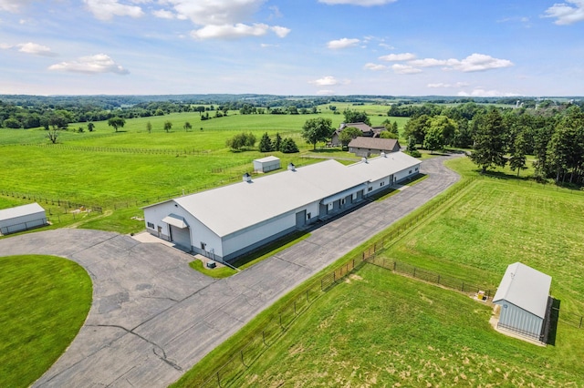 aerial view with a rural view