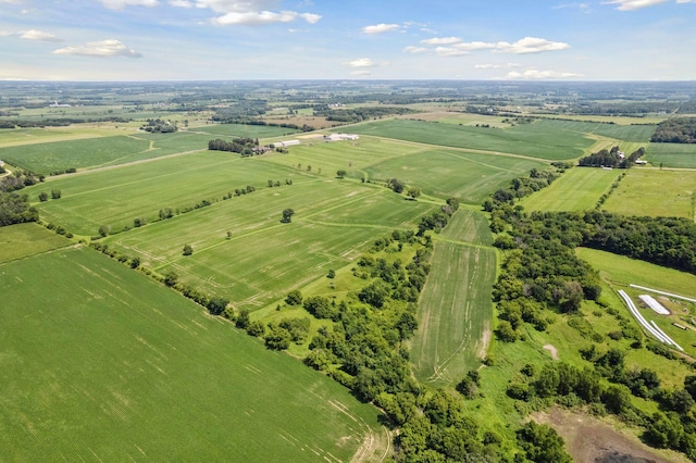 bird's eye view featuring a rural view