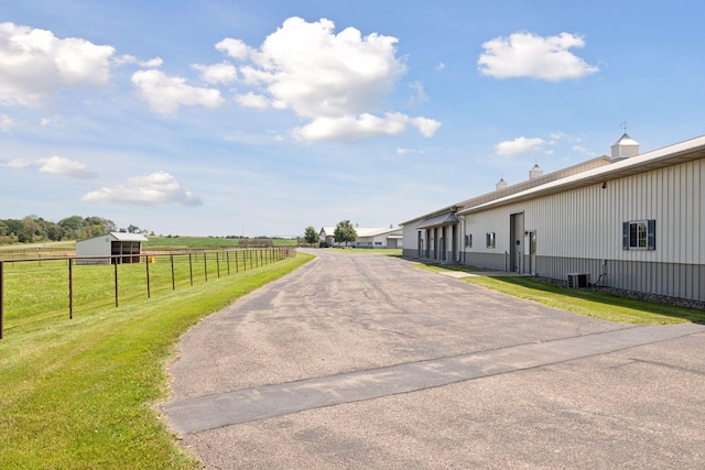 view of street with a rural view