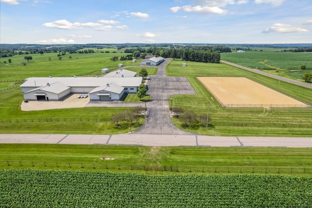 aerial view with a rural view