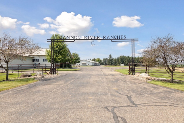 view of street featuring a rural view