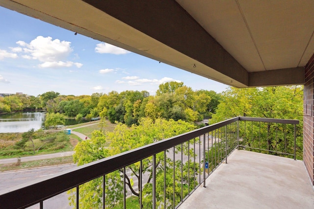 balcony with a water view