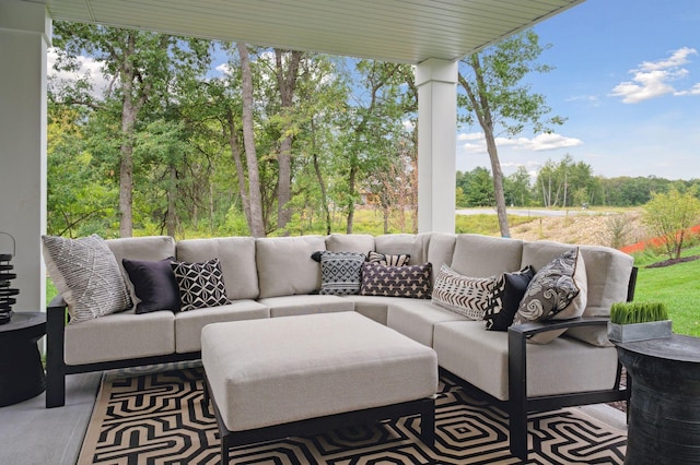 view of patio with outdoor lounge area