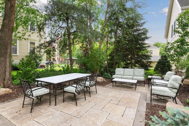 view of patio featuring an outdoor living space