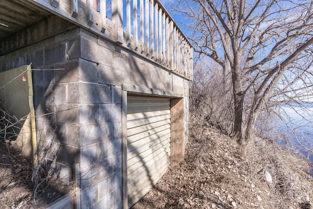 view of garage