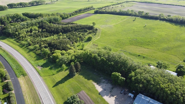 aerial view with a rural view