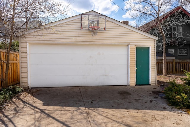 view of garage