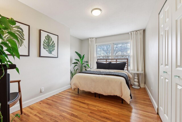 bedroom featuring light hardwood / wood-style flooring