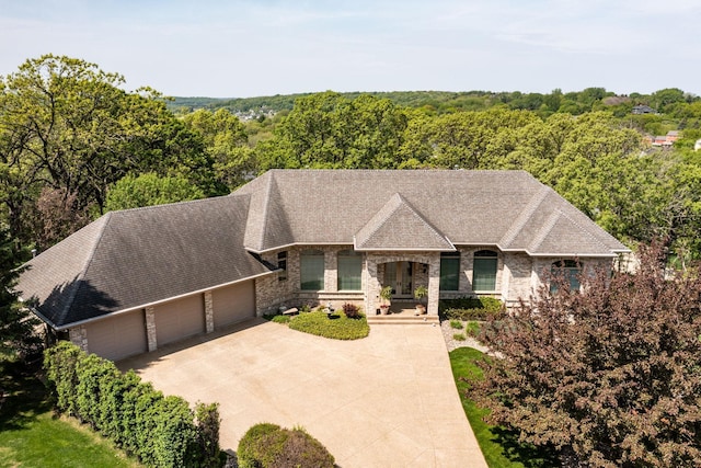 view of front of house with a garage