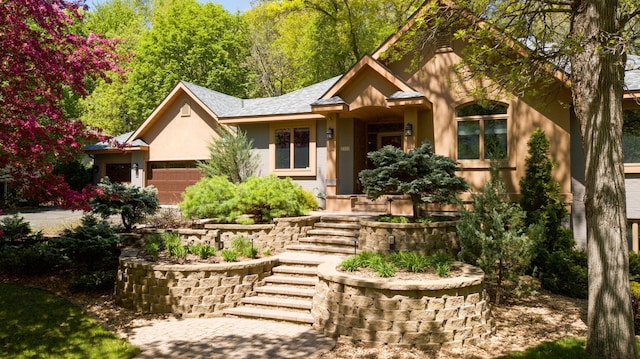 view of front of house with a garage