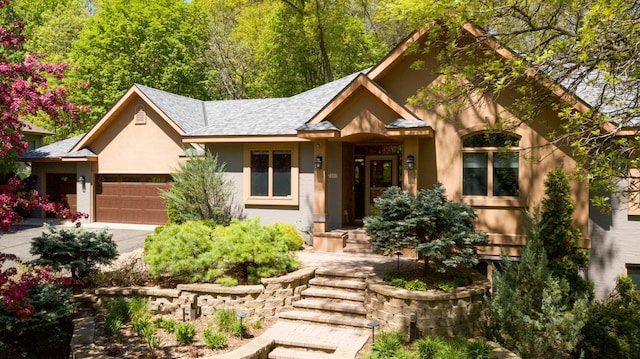 view of front of house with a garage