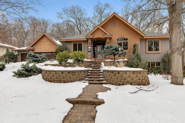 view of front of house with a garage