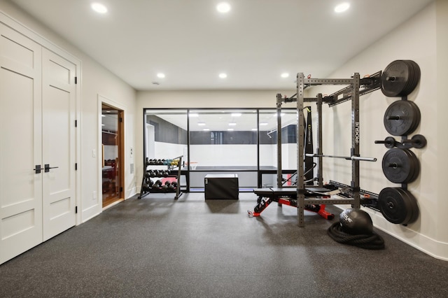 935 Lakewood Hills Rd, Eagan, MN 55123 - exercise area featuring recessed lighting and baseboards