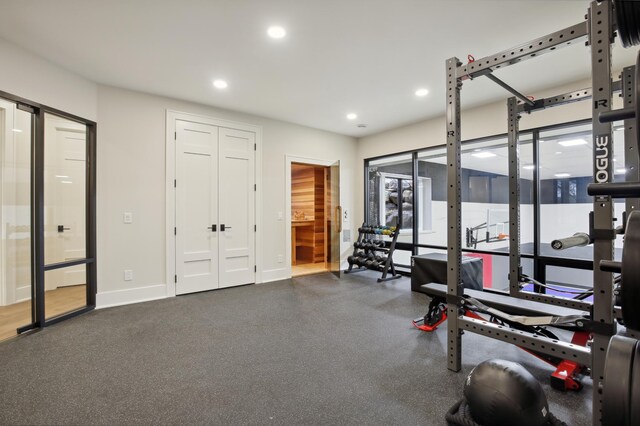 935 Lakewood Hills Rd, Eagan, MN 55123 - exercise room with recessed lighting and baseboards