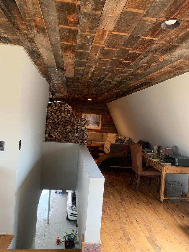 935 Lakewood Hills Rd, Eagan, MN 55123 - bonus room with wood finished floors, lofted ceiling, and wood ceiling