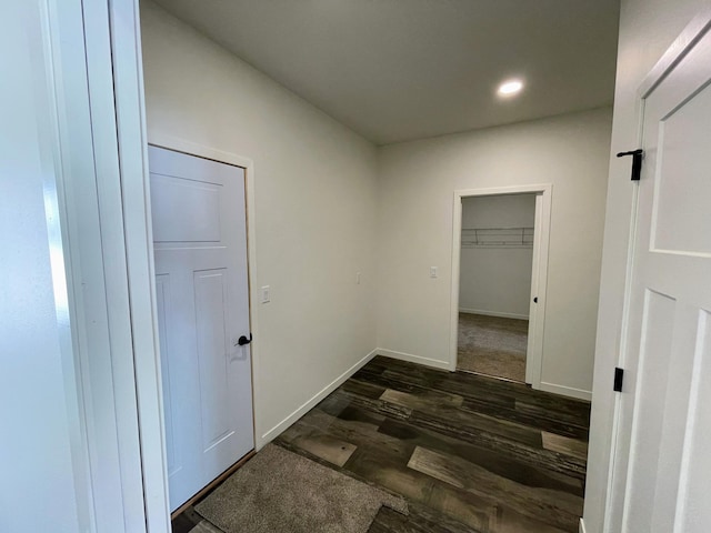 interior space featuring dark wood-type flooring