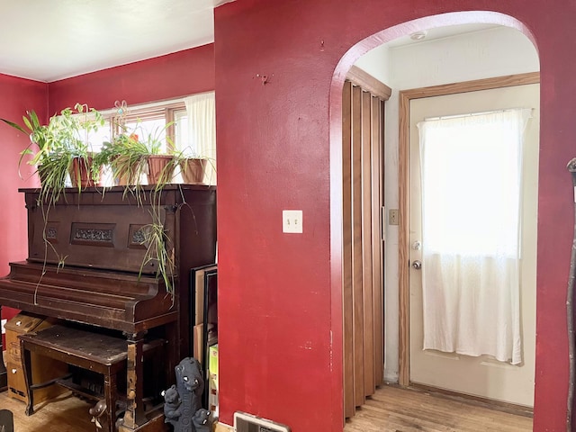 miscellaneous room with hardwood / wood-style flooring and a healthy amount of sunlight