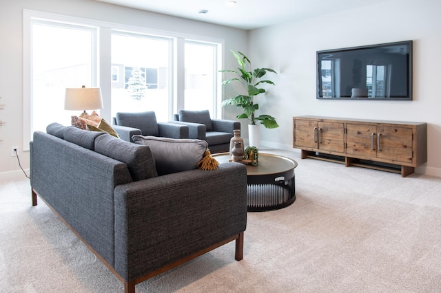 living room featuring carpet floors