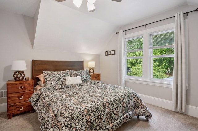 1503 Sheridan Ave N, Minneapolis, MN 55411 - bedroom with carpet, lofted ceiling, and a ceiling fan