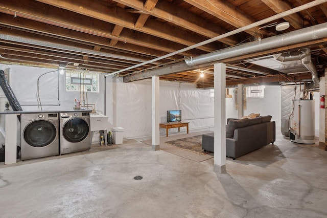 1503 Sheridan Ave N, Minneapolis, MN 55411 - basement featuring water heater and independent washer and dryer