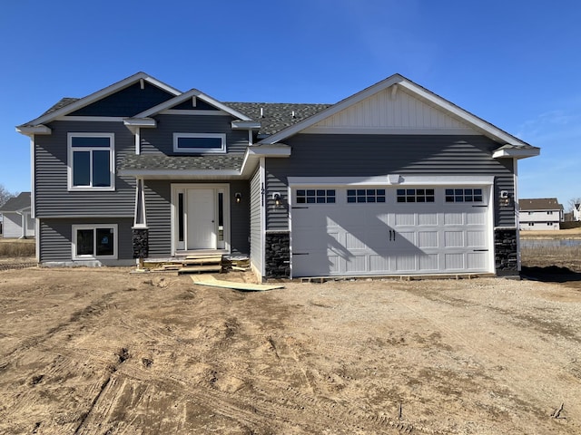 view of front of house with a garage