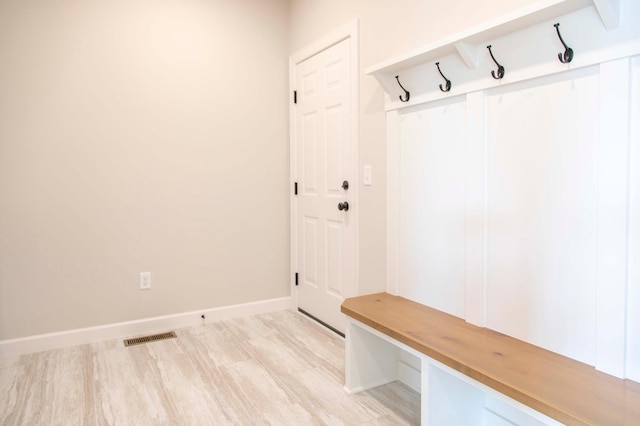 mudroom featuring light wood-type flooring