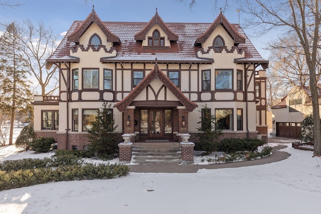 view of front facade with french doors