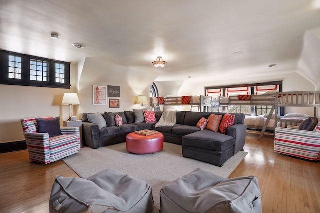 living room featuring hardwood / wood-style flooring and plenty of natural light