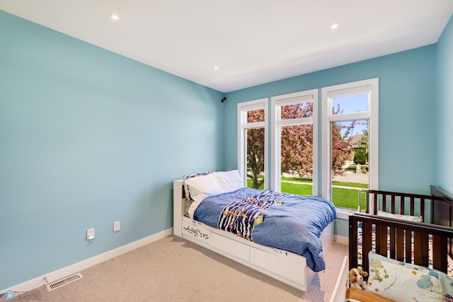 view of carpeted bedroom