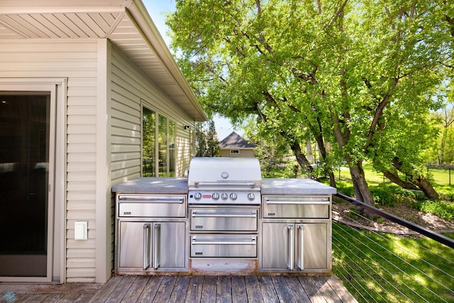 view of patio with area for grilling