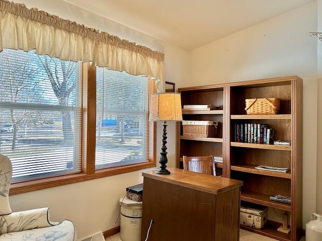 office area with carpet flooring