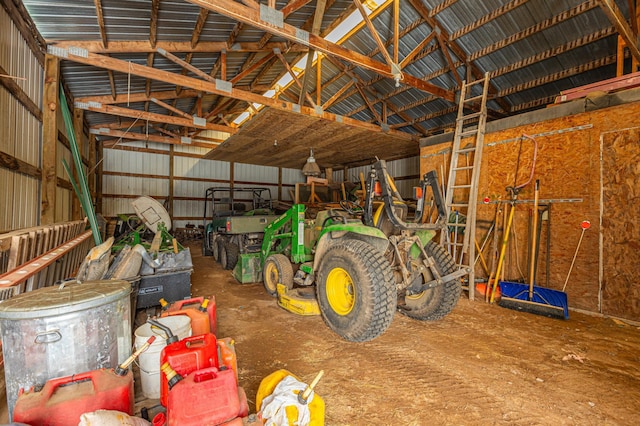 garage featuring metal wall