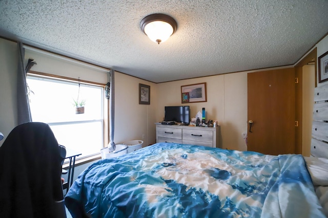 bedroom with a textured ceiling