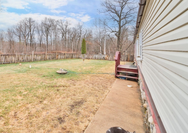 view of yard with fence