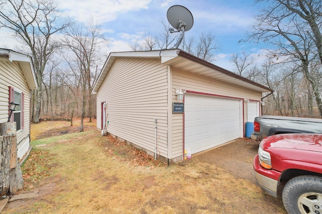 view of home's exterior featuring a garage