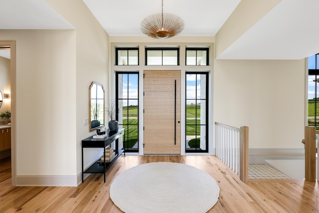 foyer entrance featuring light hardwood / wood-style flooring