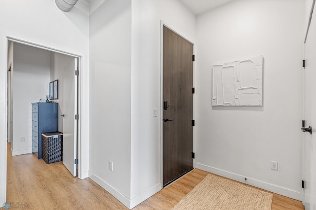 hall featuring light hardwood / wood-style floors