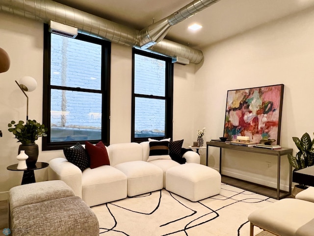 living room featuring light hardwood / wood-style floors