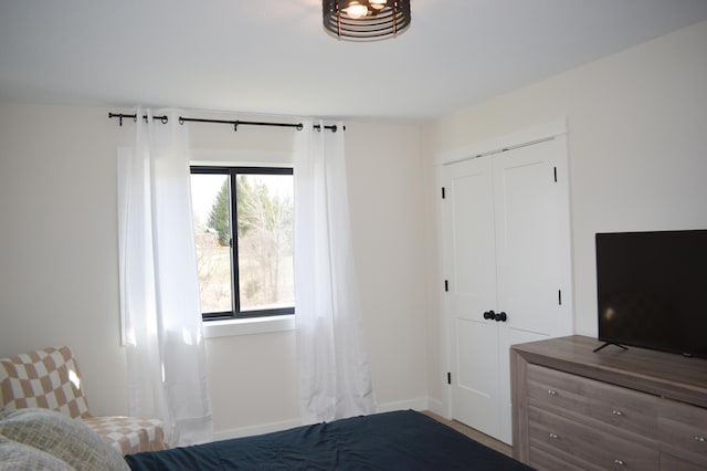 unfurnished bedroom with a closet