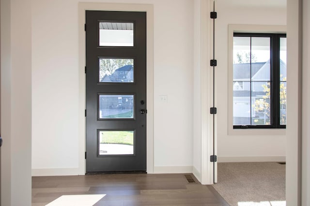 entryway featuring dark hardwood / wood-style flooring