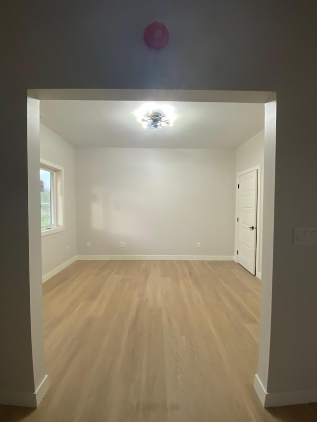 spare room featuring wood-type flooring