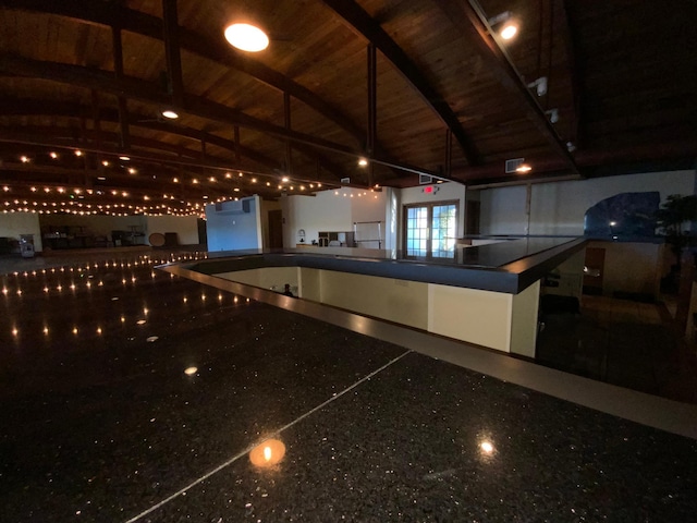 garage with wooden ceiling