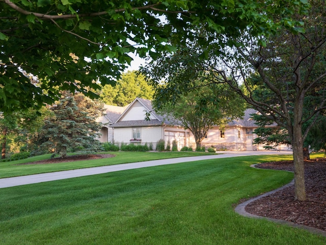 view of front of home featuring a front lawn