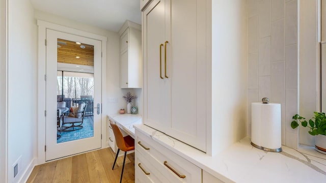 interior space featuring light hardwood / wood-style flooring