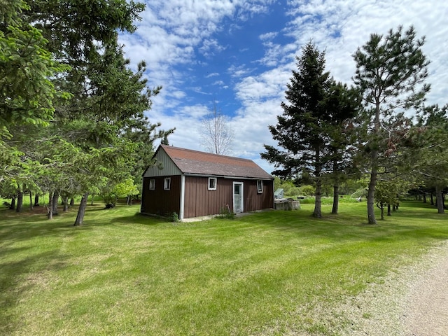 exterior space with an outbuilding