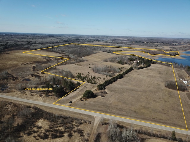 drone / aerial view featuring a rural view